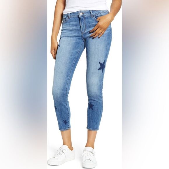 DL1961 Women's Size 25 Florence Skinny Mid Rise Instasculpt Star Crop Jeans - Picture 1 of 10